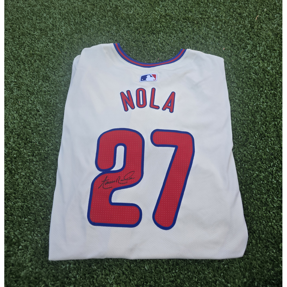 Aaron Nola Autographed Game-Used Cream Jersey | Philadelphia 