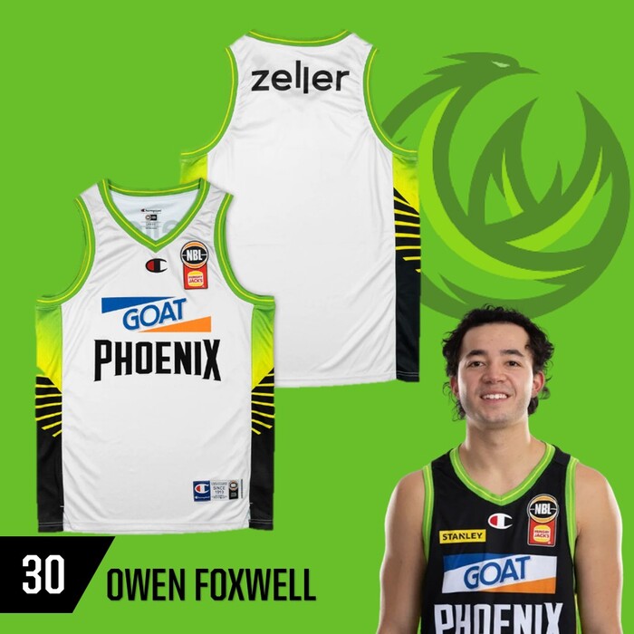 Photo of Owen Foxwell #30 S.E.M Phoenix 2025/26 NBA Game Worn Jersey