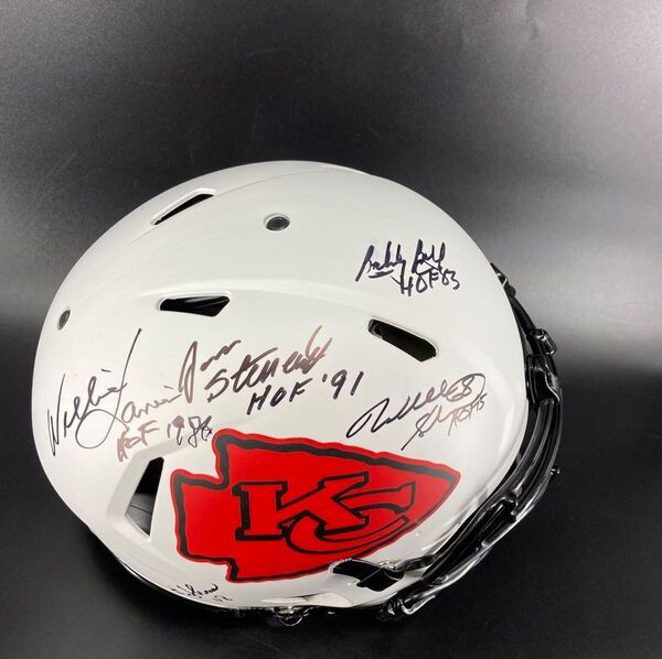 HOF - Chiefs Multi Sign Lunar Eclipse Authentic Helmet Signed By Chiefs ...