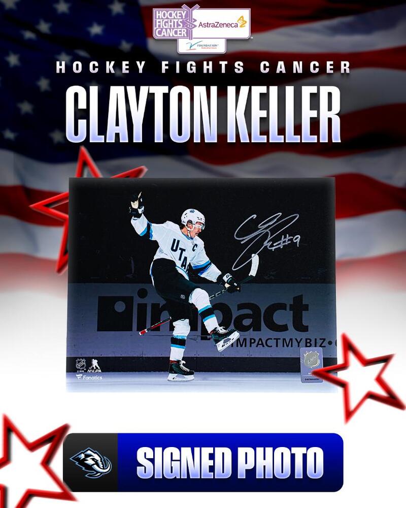 Clayton Keller Autographed Photo - Utah Mammoth