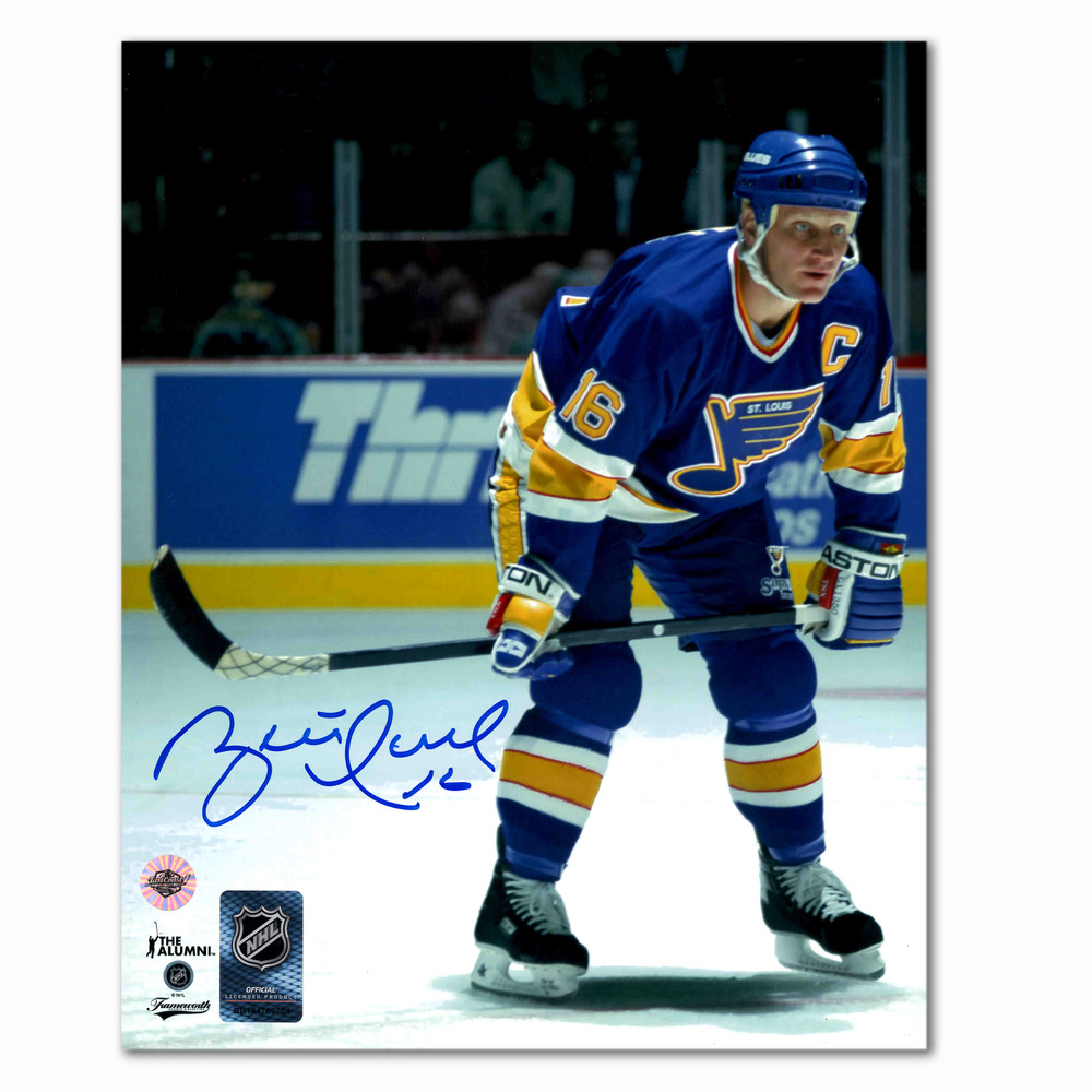 Brett Hull Autographed St. Louis Blues Home 8x10 Photo