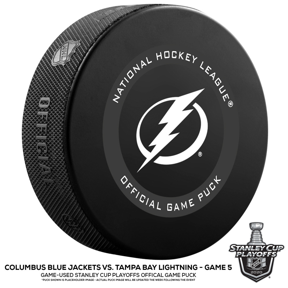 Tampa Bay Lightning vs. Columbus Blue Jackets GameUsed Puck from Game