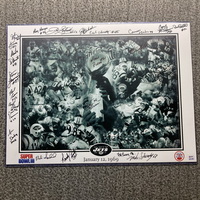 NFL - Jets Multi Sign Super Bowl III Collage Poster (24x18) Signed By Ov...