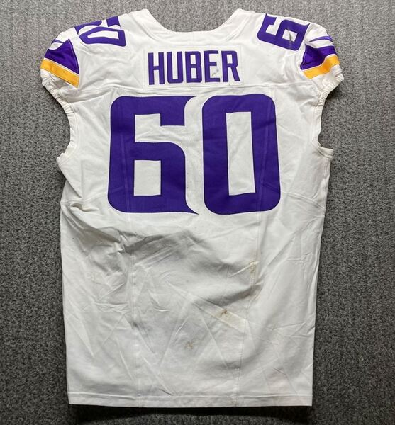 Dublin Games - Vikings Joe Huber Game Worn Jersey (9/28/2025) Size 48 Wi...