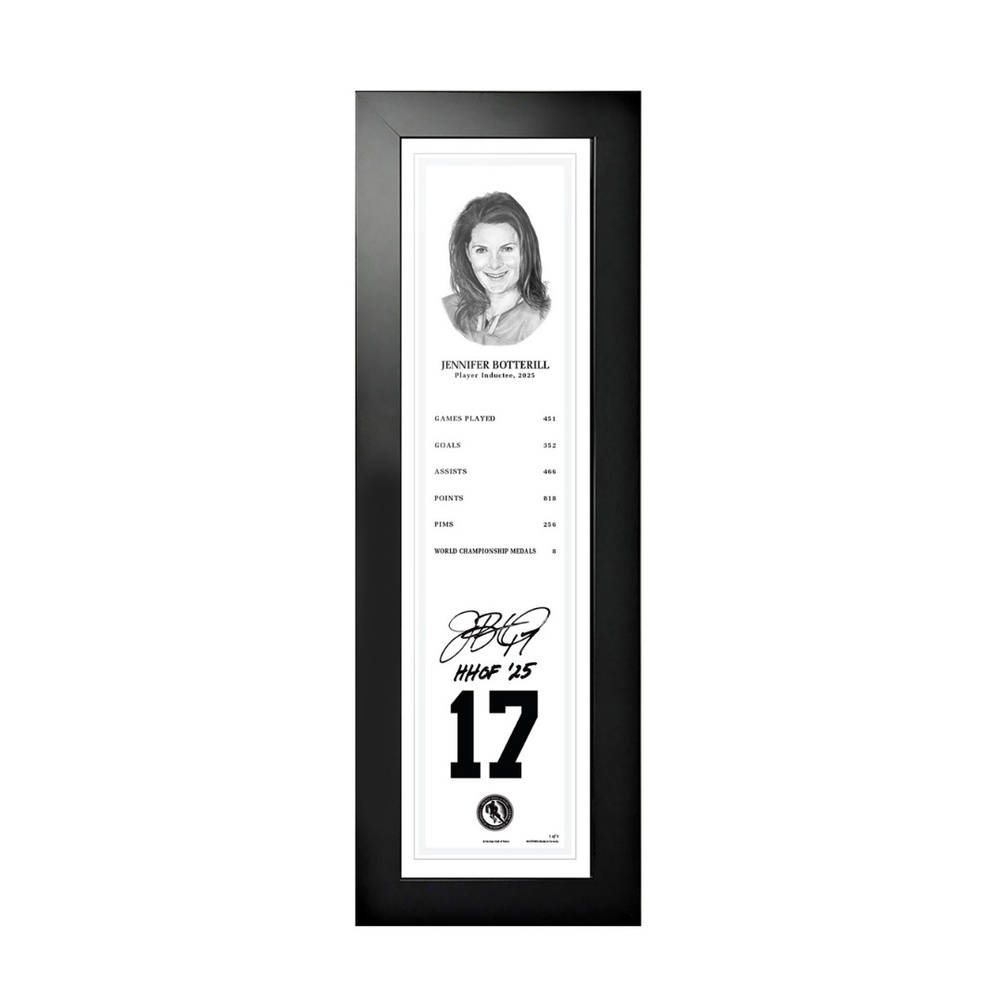 Jennifer Botterill Autographed Legends Line Honoured Member Stats Frame - Limited Edition 1/3