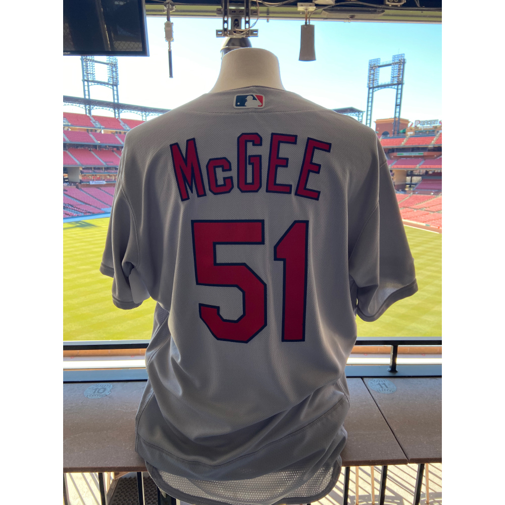 Cardinals Authentics Team Issued Willie McGee Road Grey Jersey St