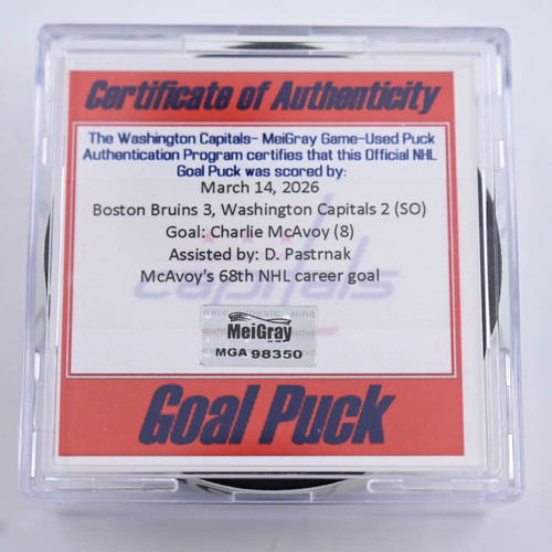 Image of McAvoy, Charlie - Boston Bruins - March 14, 2026 at Washington Capitals (Capitals Logo)