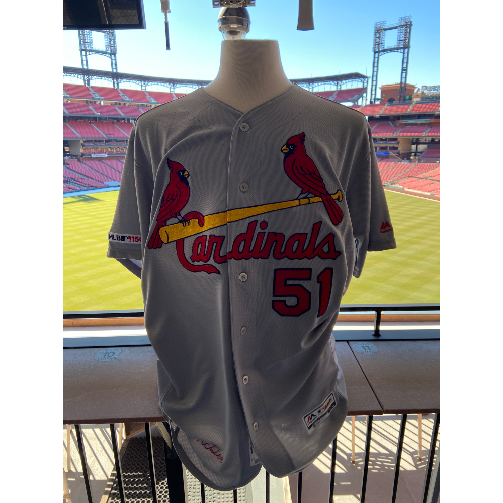 Cardinals Authentics Team Issued Willie McGee Road Grey Jersey St