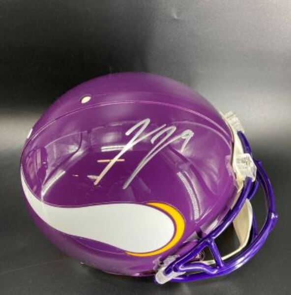 NFL - Vikings JJ McCarthy Signed Throwback Authentic Proline Helmet