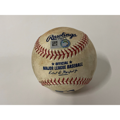 Photo of Game-Used Baseball - CWS at CLE - 9/23/2020 - Pitcher - Shane Bieber, Batter - Tim Anderson, Top 3, Ground Out
