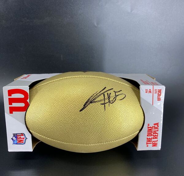 NFL - Titans JC Latham Signed Gold Composite Football