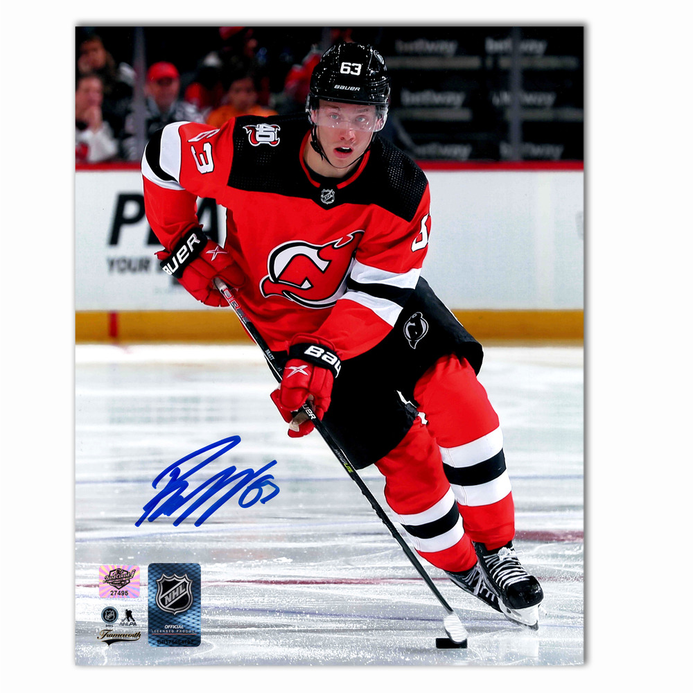 Jesper Bratt Autographed New Jersey Devils Home 8x10 Photo