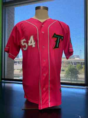Rico Garcia Game-Worn Norfolk Tides Pink Autographed Jersey Size 46 #54