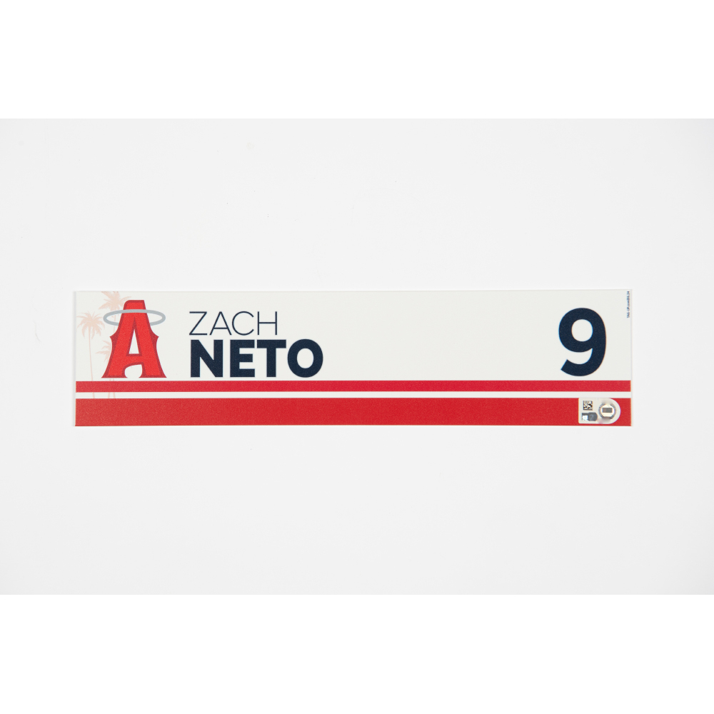 2024 Zach Neto Game Used City Connect Locker Tag (7/14/24 vs SEA