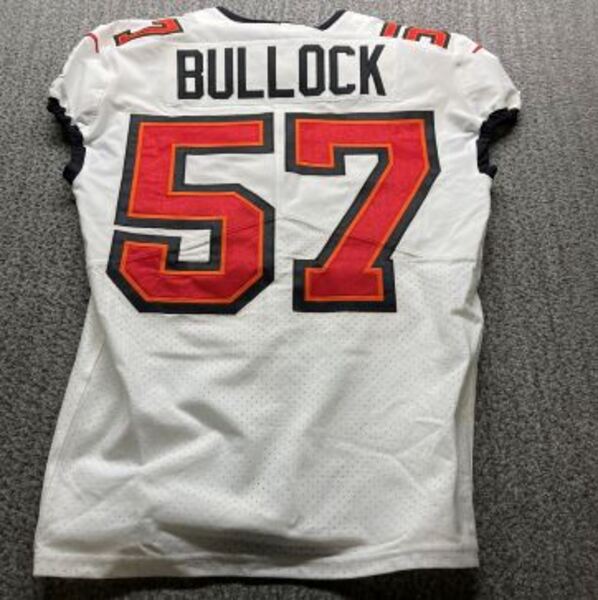 STS - Buccaneers John Bullock Game Worn Jersey (2025 Season) Size 42 Wit...