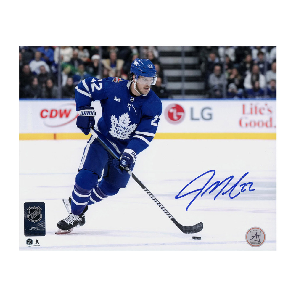 Jake McCabe Autographed Toronto Maple Leafs Puck Rush 8x10 Photo