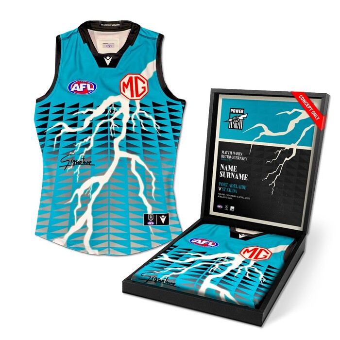 Rory Atkins #32 Port Adelaide Lightning Bolt Player-Issued Guernsey