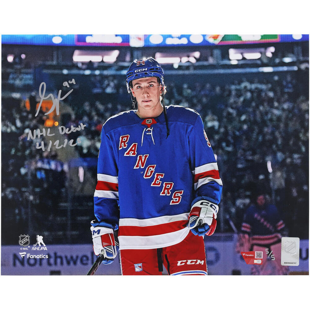 Gabe Perreault New York Rangers Autographed 11