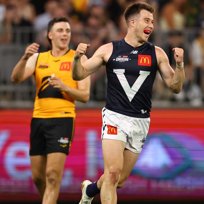 Photo of Zach Merrett #7 2026 VIC AFL Origin Match-Worn Guernsey