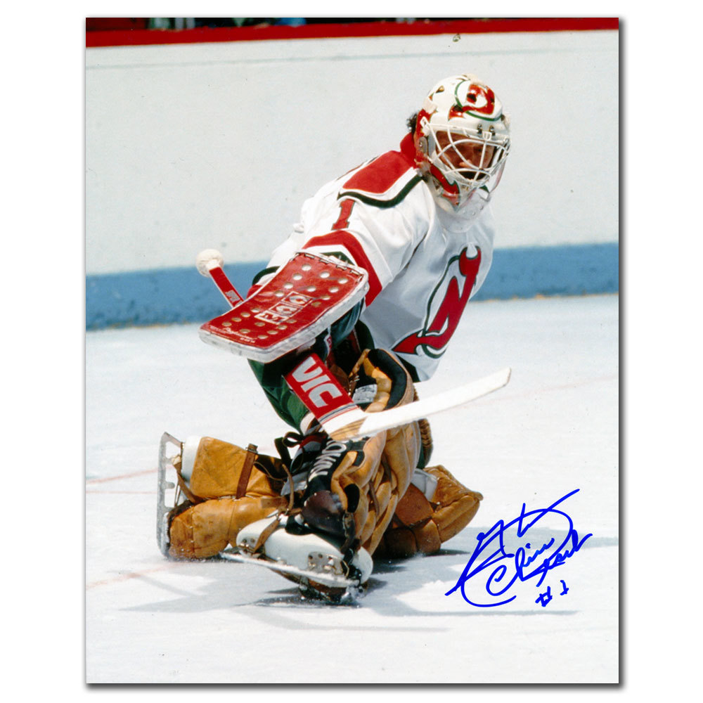 Glenn Chico Resch New Jersey Devils PAD SAVE Autographed 8x10