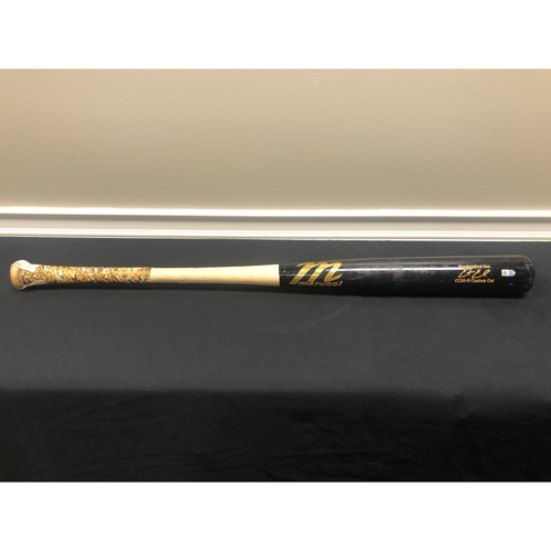 Curt Casali -- Game-Used Broken Bat -- 08/07/20 - MIL vs CIN - 9th Inning - Claudio to Casali (Ground Out)