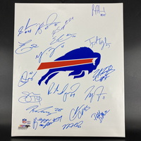 NFL - Bills Multi Sign Bills Logo Canvas (24x20) Signed By Over 18 Playe...