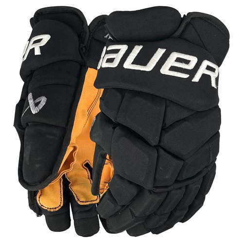 Photo of Game-Used 2024-25 Black Bauer Hockey Gloves - David Pastrnak