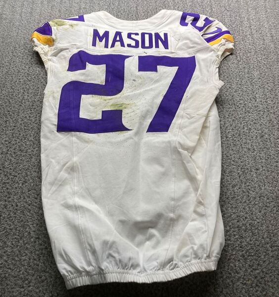 Dublin Games - Vikings Jordan Mason Game Worn Jersey (9/28/2025) Size 42...
