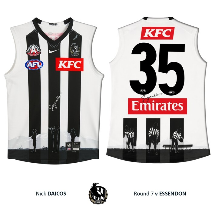 Photo of Nick Daicos #35 Collingwood 2026 Anzac Day Match-Worn Guernsey