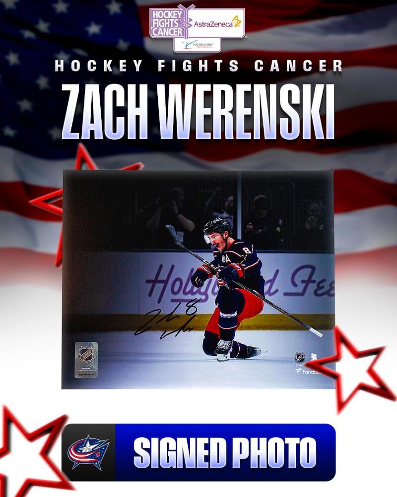 Zach Werenski Autographed Photo - Columbus Blue Jackets