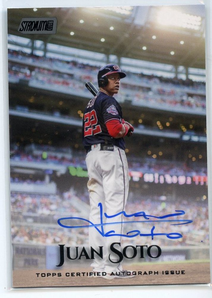 2019 Stadium Club Autographs Black Foil #SCAJS Juan Soto