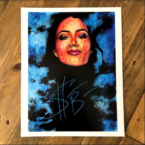 Sasha Banks SIGNED 11 x 14 Rob Schamberger Print