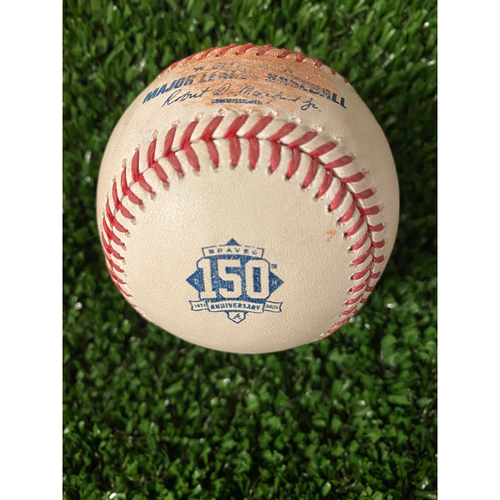 Photo of Home Opener Game Used Ball: 4/9/21 - Batter: Freddie Freeman, Pitcher: Zack Wheeler, Ball