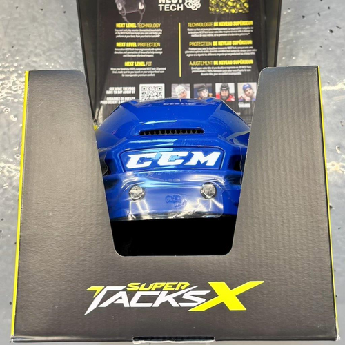 NHL PRO STOCK Conor Timmins CCM SuperTacks X Custom Blue Helmet (Size S)