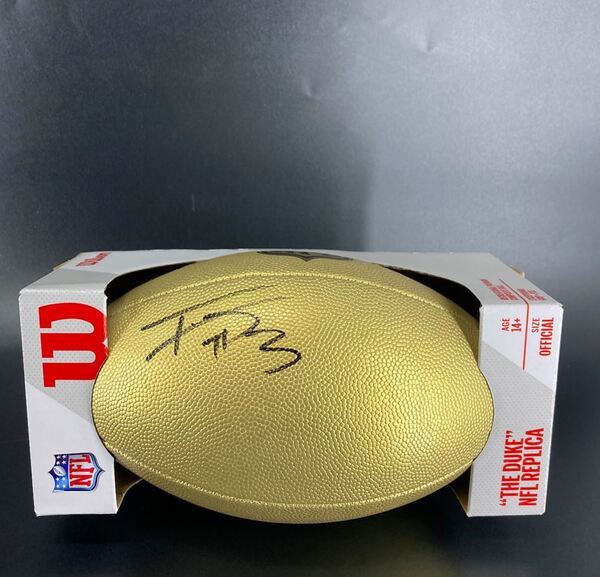 NFL - Giants Tyrone Tracy Jr. Signed Gold Composite Football