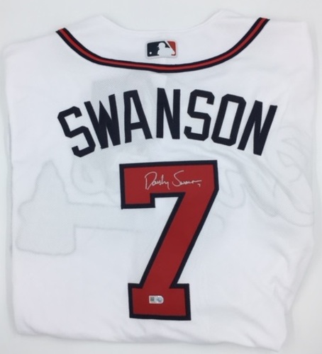 Photo of Dansby Swanson Autographed Authentic Braves Jersey
