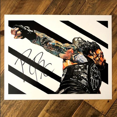 Roman Reigns SIGNED 11 x 14 Rob Schamberger Print