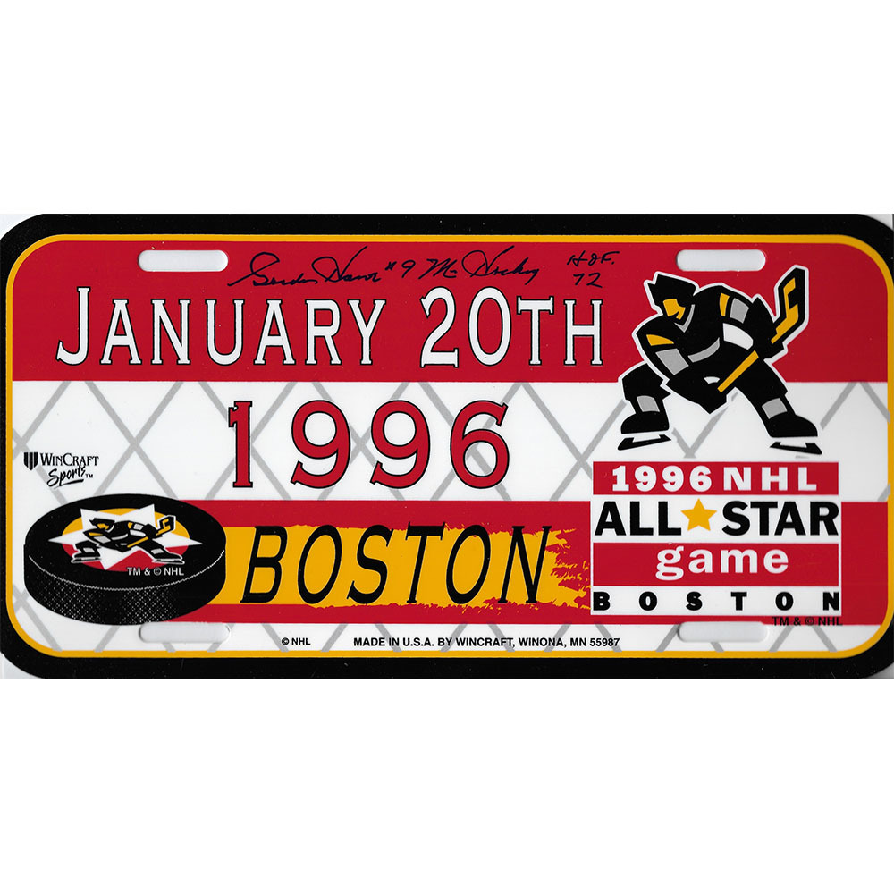 Gordie Howe Autographed 1996 NHL All-Star Game Commemorative License Plate