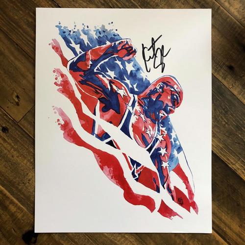 Kurt Angle SIGNED 11 x 14 Rob Schamberger Print