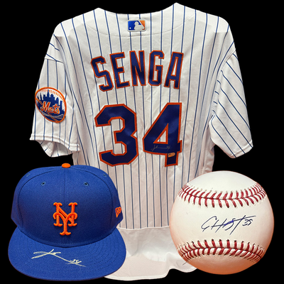 Kodai Senga Autographed Memorabilia Package - NY Mets Jersey, Baseball Cap & Baseball