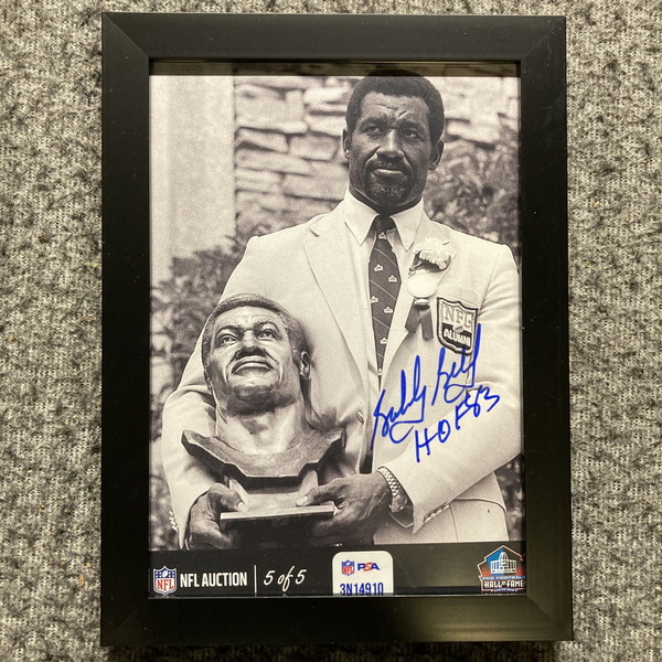 HOF - Chiefs Bobby Bell NFL Auction Exclusive Signed 5x7 Framed Photo In...