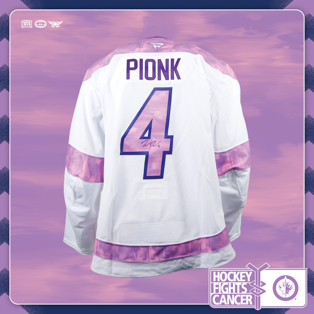 Neal Pionk #4 Team Issued Limited Edition Autographed Hockey Fights Cancer Jersey