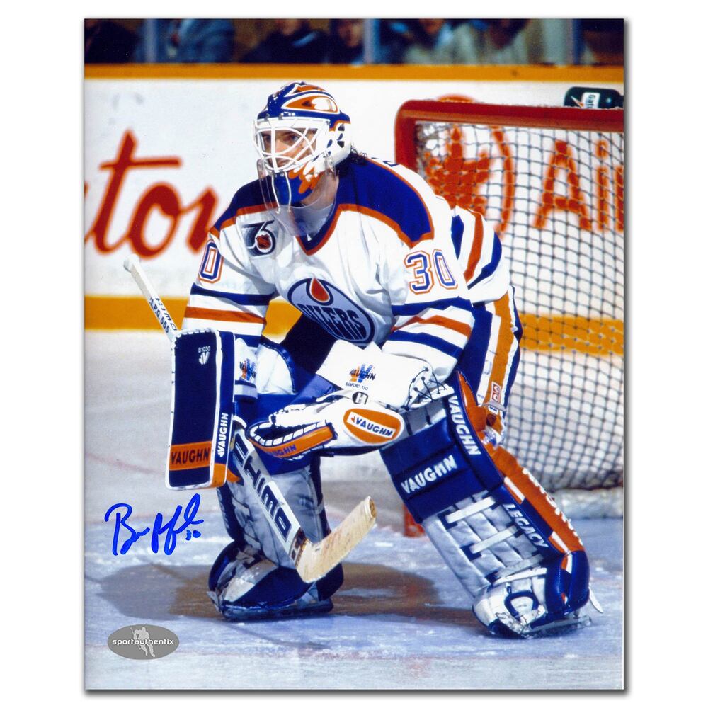 Bill Ranford Edmonton Oilers White Jersey Autographed 8x10