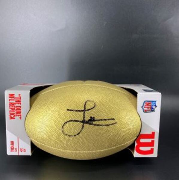 NFL - Colts Laiatu Latu Signed Gold Composite Football
