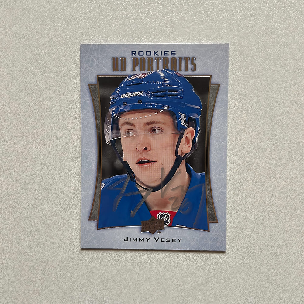 2016-17 UD Portraits P-97 JIMMY VESEY Autographed Rookie Card