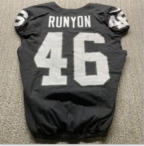 STS - Raiders Carter Runyon Game Worn Jersey (2025 Season) Size 44 - Roo...