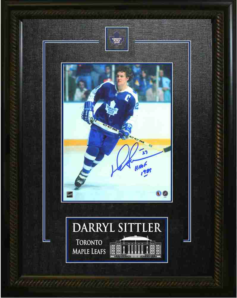 Darryl Sittler - Signed & Framed 8x10 Etched Mat - Toronto Maple Leafs 