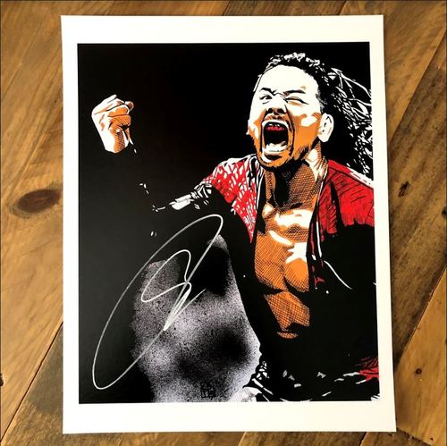 Shinsuke Nakamura SIGNED 11 x 14 Rob Schamberger Print