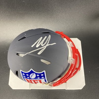 NFL - Commanders Mike Sainristil Signed Blue Shield Mini Helmet