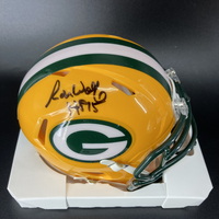 HOF - Packers Ron Wolf Signed Mini Helmet with HOF 79 Inscription